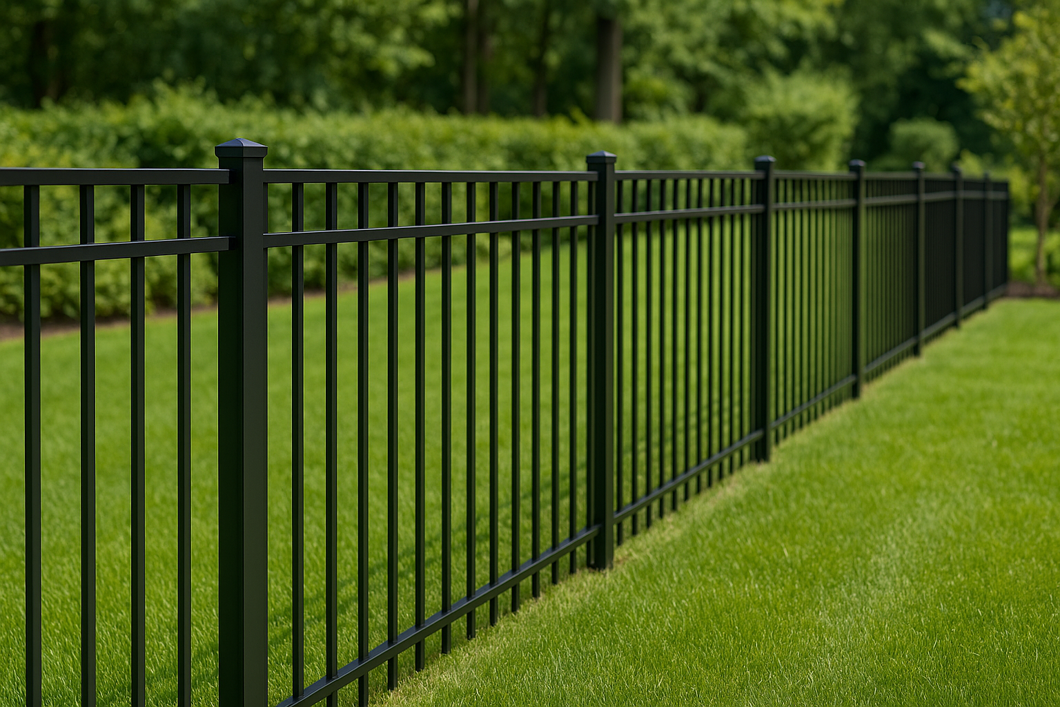 Black aluminum fence