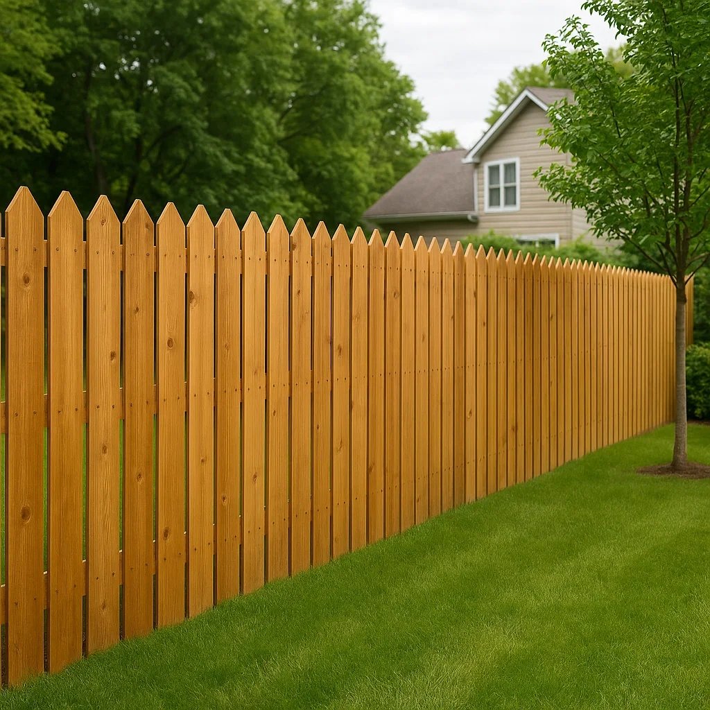 Classic wood picket fence
